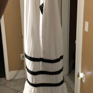 White and black maxi dress